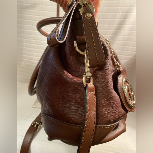 AUTHENTIC GUCCI DIAMANTÉ SUKEY LEATHER TWO WAY TOP HANDLE CROSSBODY - Picture 4 of 15